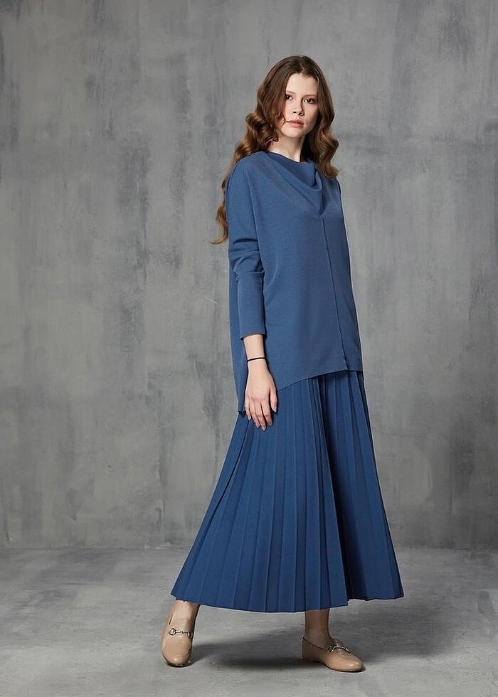 Krem degaje yaka bluz - Görsel 5