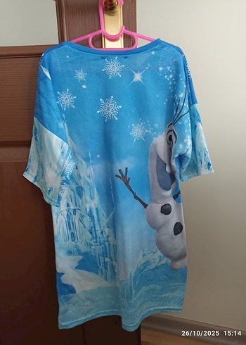 Baskılı Mavi Kız Tişörtü, Kısa Kollu, Salaş - Görsel 2