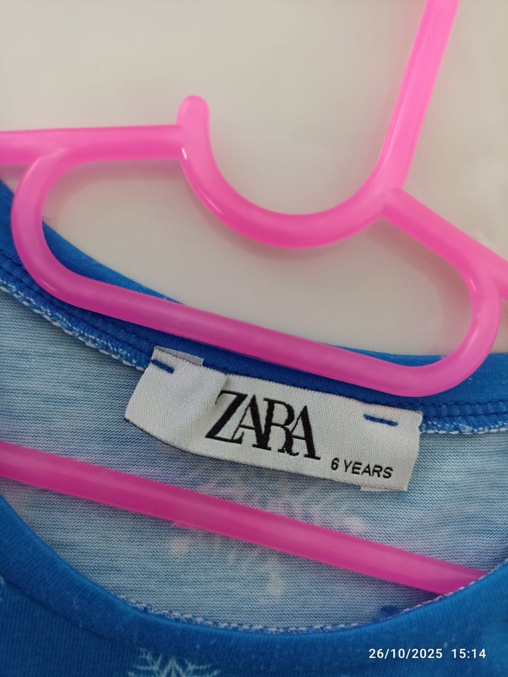 Baskılı Mavi Kız Tişörtü, Kısa Kollu, Salaş - Görsel 3