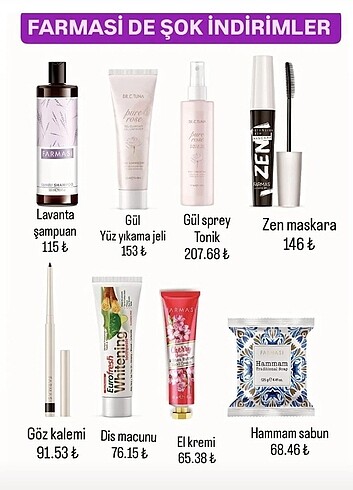 Farmasi ürünleri 