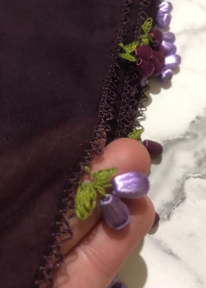 Yazma çeyizlik tülbent - Görsel 3