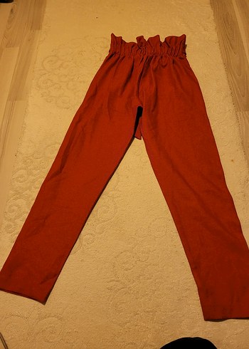 Kemerli Kahverengi Keten Kadın Pantolon - Görsel 10