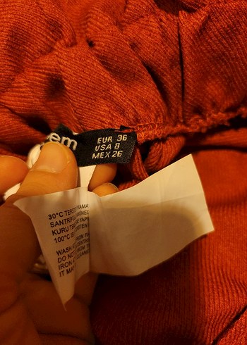 Kemerli Kahverengi Keten Kadın Pantolon - Görsel 7