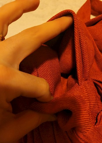 Kemerli Kahverengi Keten Kadın Pantolon - Görsel 5