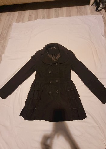 Düğmeli Kahverengi Kaban - Görsel 6