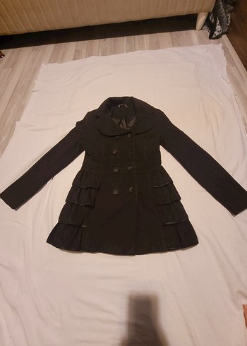 Düğmeli Kahverengi Kaban - Görsel 8