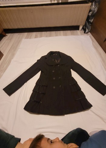 Düğmeli Kahverengi Kaban - Görsel 3