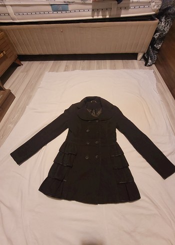 Düğmeli Kahverengi Kaban - Görsel 9