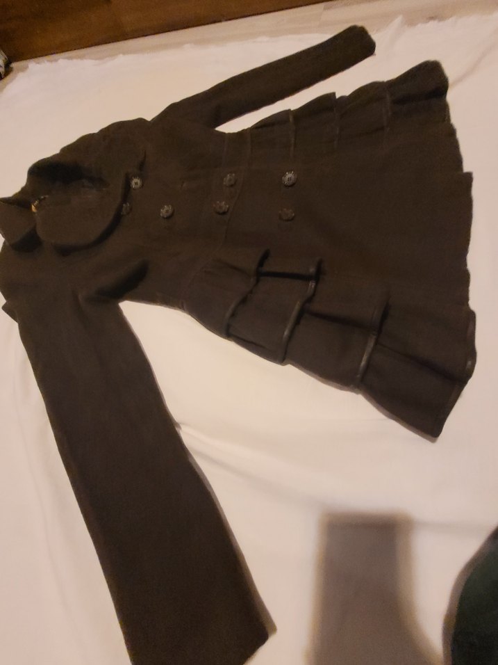 Düğmeli Kahverengi Kaban - Görsel 5