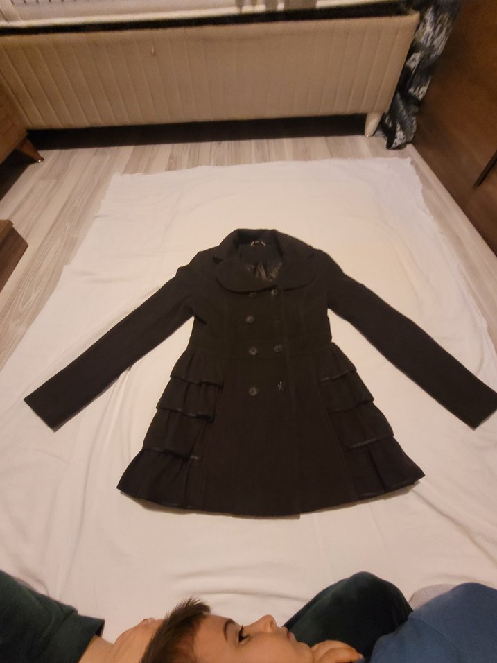 Düğmeli Kahverengi Kaban - Görsel 3