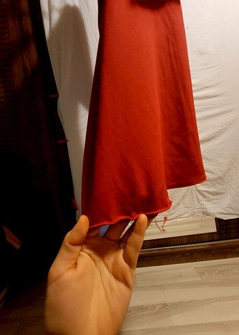 Uzun Kollu Koyu Kırmızı Kadın Triko Elbise - Görsel 12