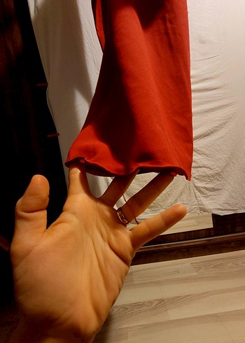 Uzun Kollu Koyu Kırmızı Kadın Triko Elbise - Görsel 13