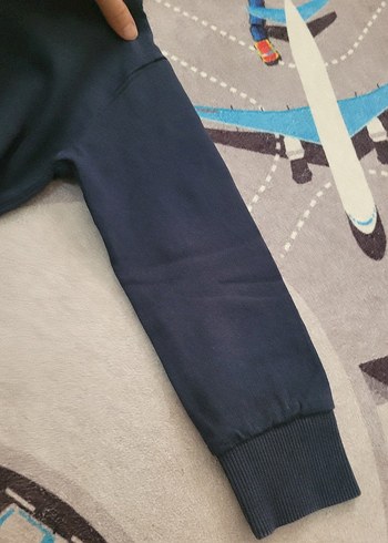 Erkek Çocuk Mavi Sweatshirt Velcro Detaylı - Görsel 5