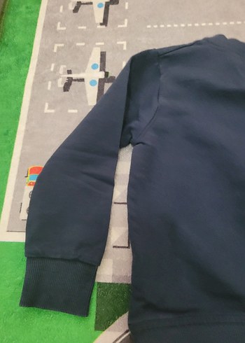 Erkek Çocuk Mavi Sweatshirt Velcro Detaylı - Görsel 9