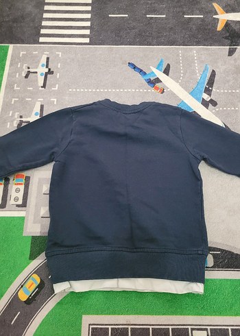 Erkek Çocuk Mavi Sweatshirt Velcro Detaylı - Görsel 8
