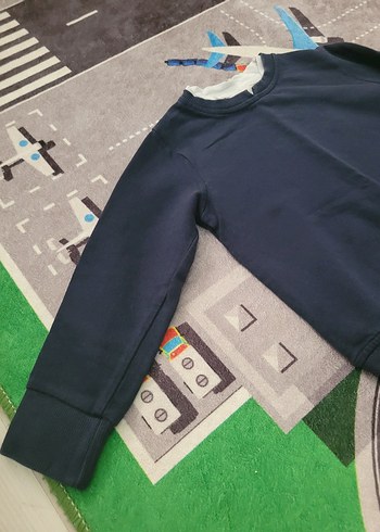 Erkek Çocuk Mavi Sweatshirt Velcro Detaylı - Görsel 2
