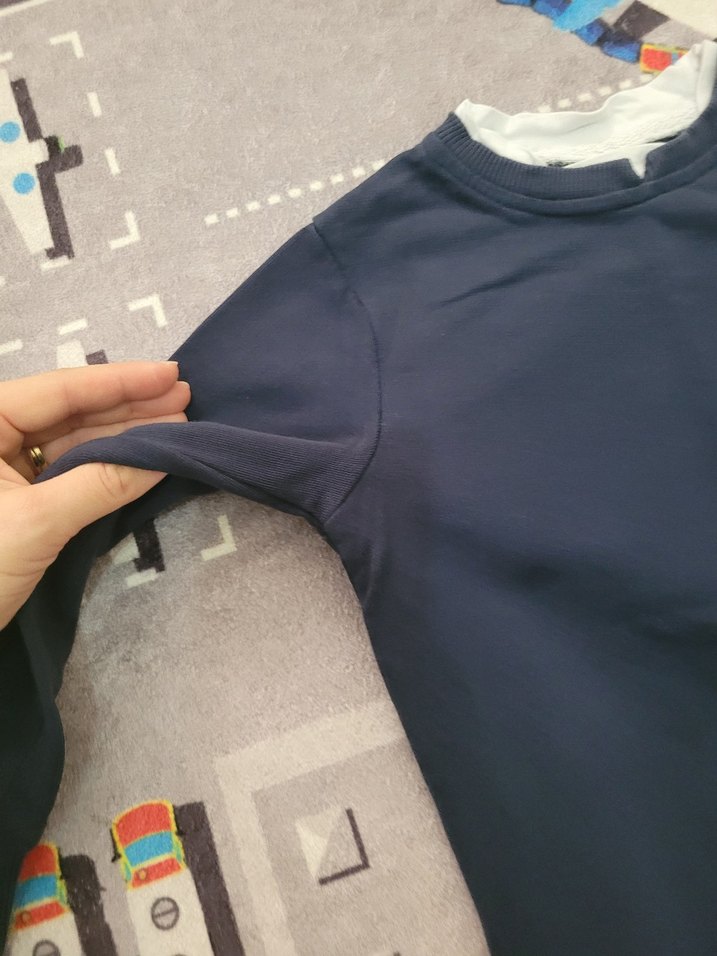 Erkek Çocuk Mavi Sweatshirt Velcro Detaylı - Görsel 3