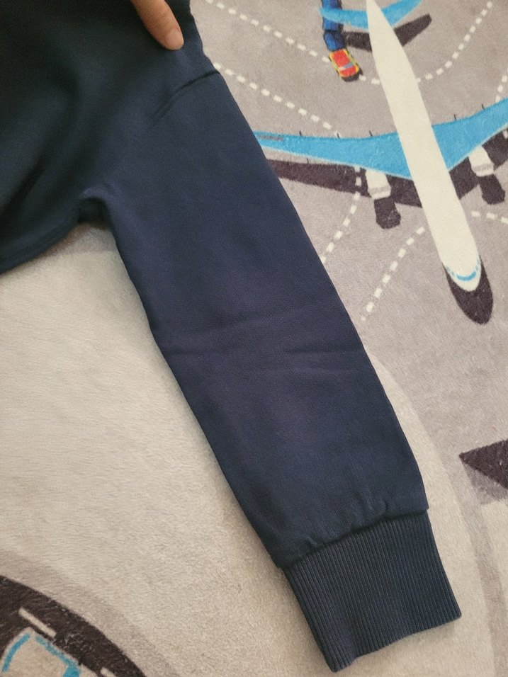 Erkek Çocuk Mavi Sweatshirt Velcro Detaylı - Görsel 5