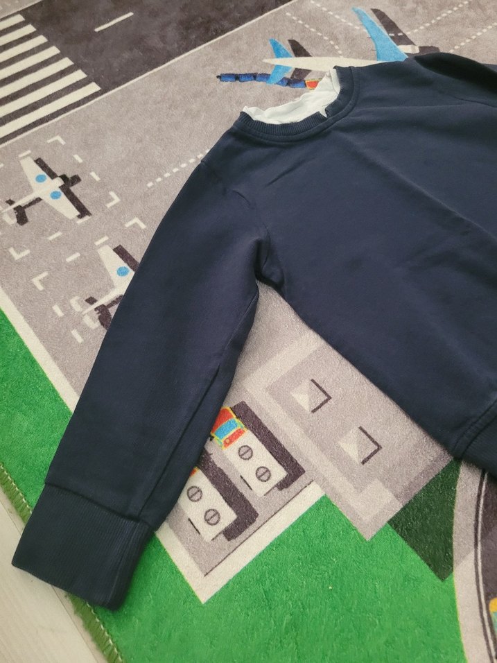 Erkek Çocuk Mavi Sweatshirt Velcro Detaylı - Görsel 2