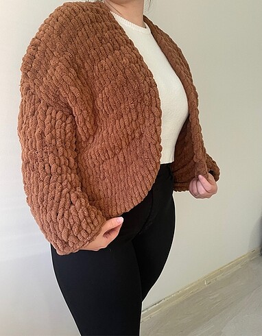 Kahverengi Puffy Hırka