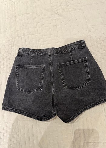 Zara Düğmeli Siyah Kot şort etek