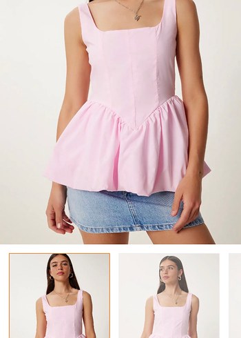 Pembe poplin gömlek/bluz