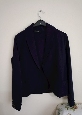 Diğer l beden Düğmeli Lacivert Kadın Blazer Ceket