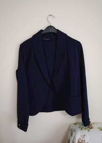 l beden Düğmeli Lacivert Kadın Blazer Ceket