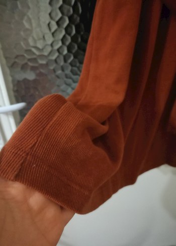 Kahverengi Boğazlı Midi Triko Elbise - Görsel 3