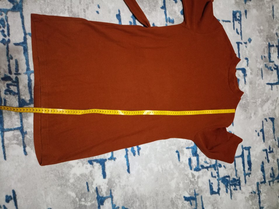 Kahverengi Boğazlı Midi Triko Elbise - Görsel 5