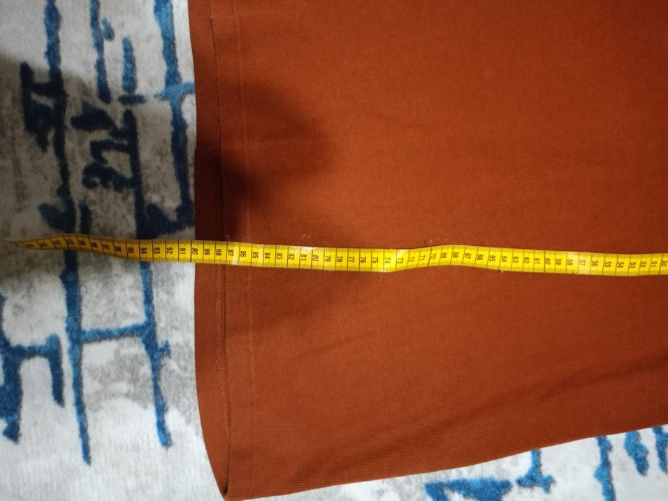 Kahverengi Boğazlı Midi Triko Elbise - Görsel 4