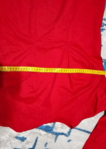 38 beden Kırmızı Uzun Elbise - Görsel 5