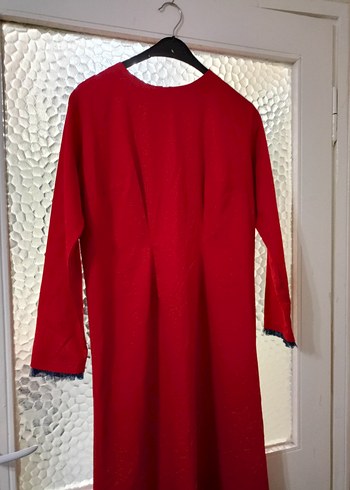 38 beden Kırmızı Uzun Elbise - Görsel 3