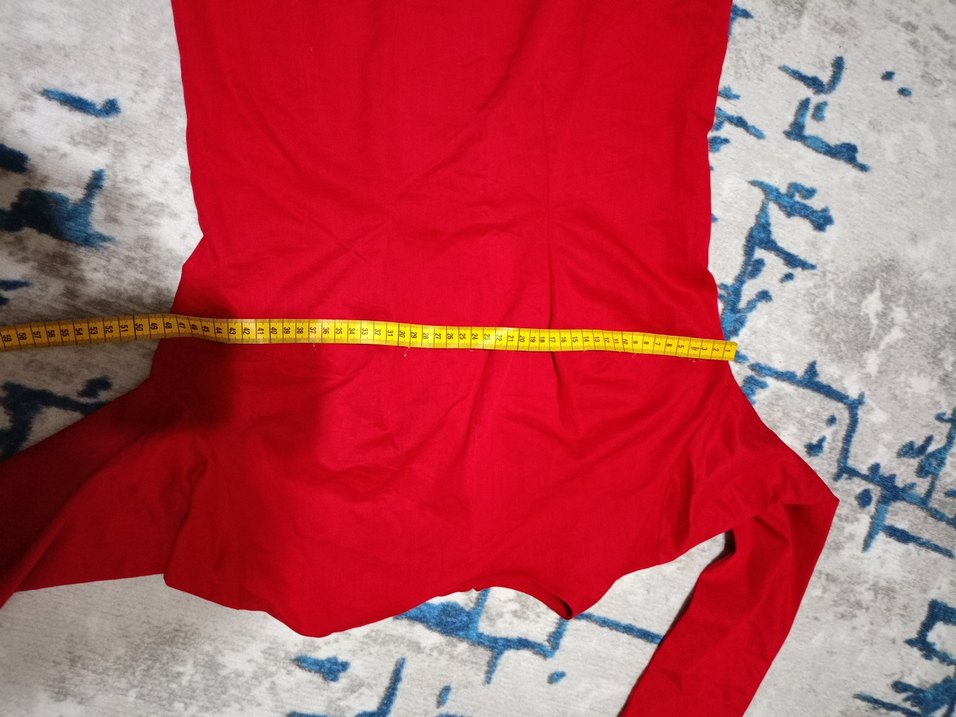 38 beden Kırmızı Uzun Elbise - Görsel 5