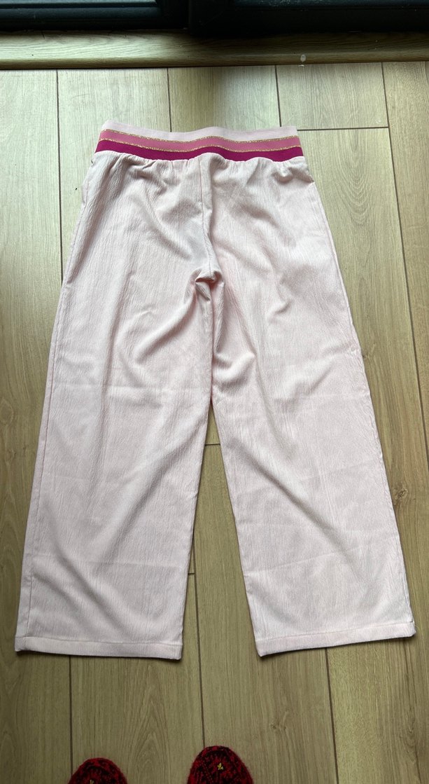 Pembe Keten Kadın Pantolon - Görsel 4