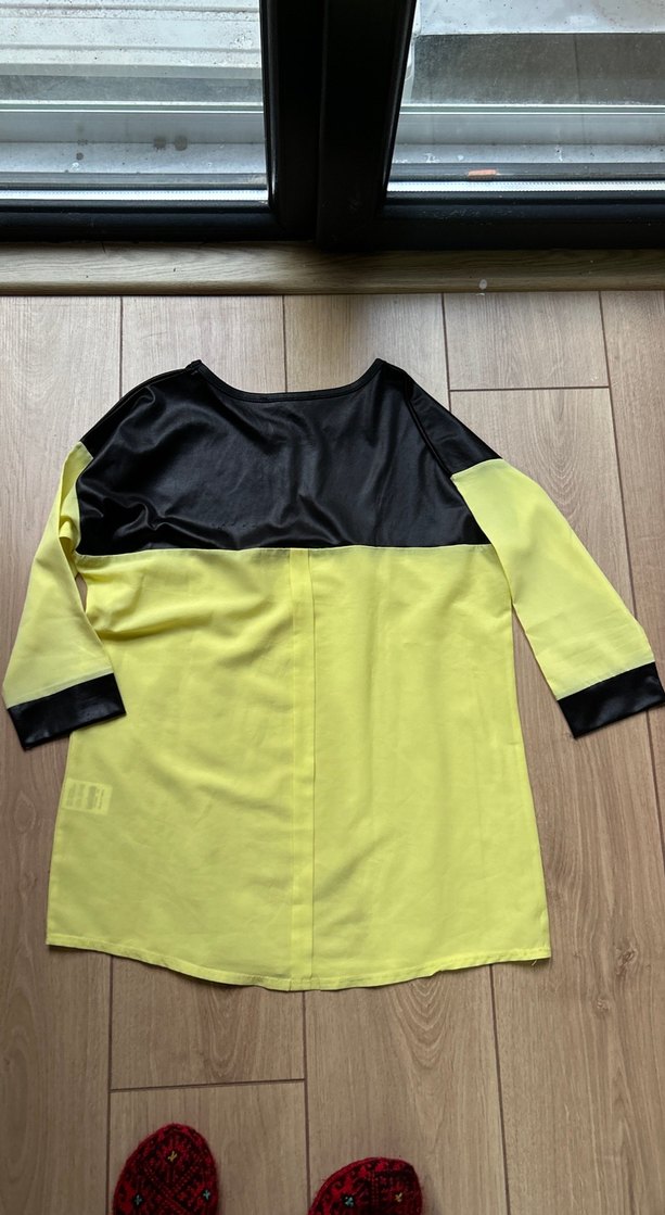 Sarı Siyah Uzun Kollu Tişört - Görsel 2