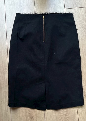 Siyah Kürklü Midi Kalem Etek - Görsel 3