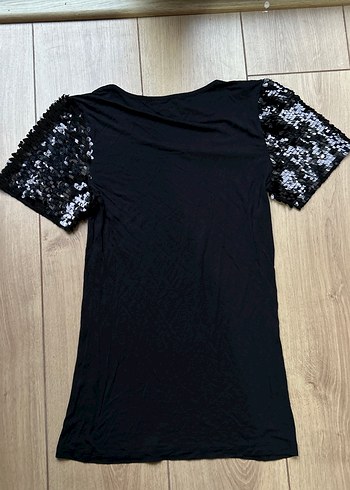 Kısa Kollu Siyah Kadın Tişört - Görsel 2