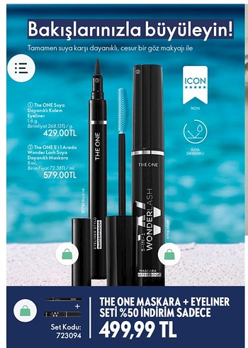 The ONE Suya Dayanıklı Siyah Maskara ve Eyeliner Seti