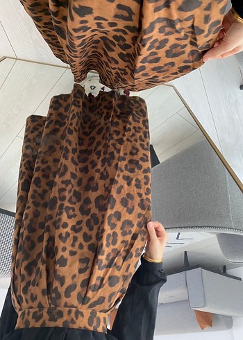 Süet leopar etek - Görsel 6