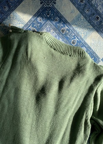 Bohem Tarz Yeşil kazak - Görsel 4