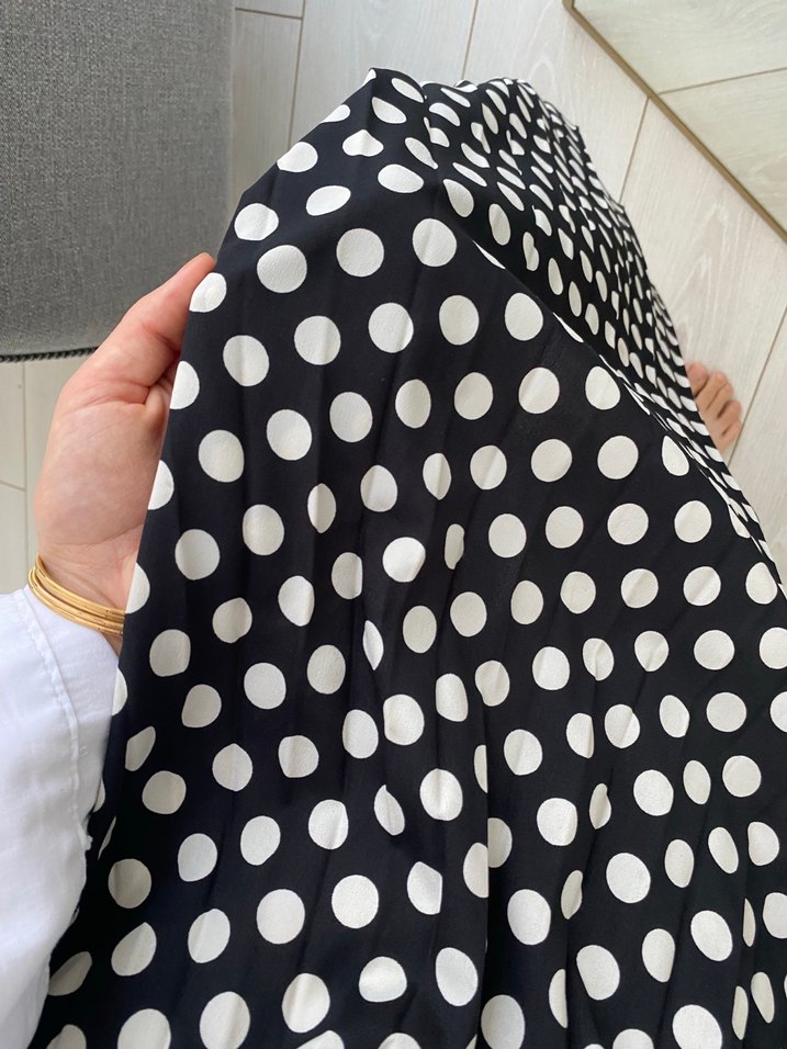 Puantiye Desenli Midi Kadın Etek - Görsel 4