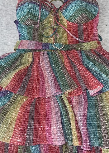 New Arrilvals Lily Rose Rainbow Waves Elbise - Görsel 8