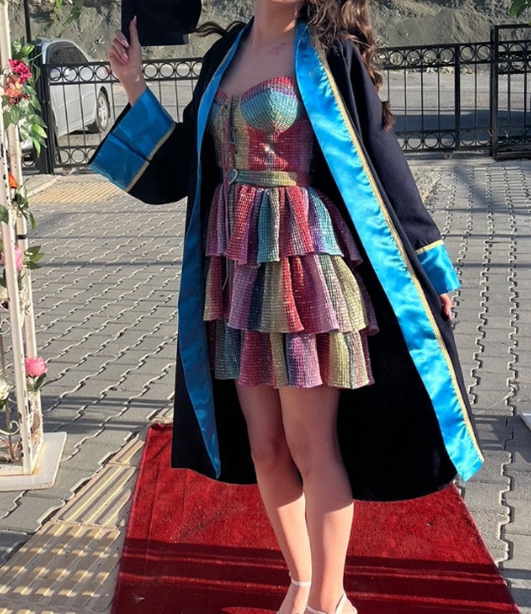 New Arrilvals Lily Rose Rainbow Waves Elbise - Görsel 3