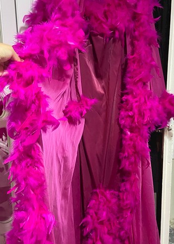 Fuşya kına elbisesi ve sabahlık - Görsel 8