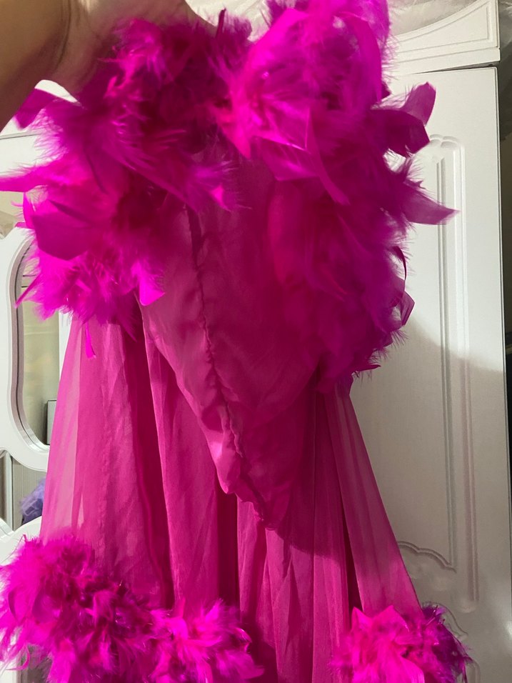 Fuşya kına elbisesi ve sabahlık - Görsel 4