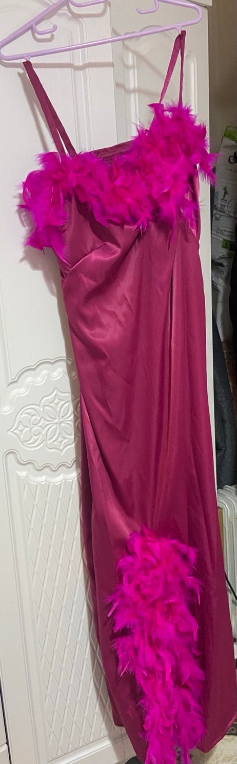 Fuşya kına elbisesi ve sabahlık - Görsel 5