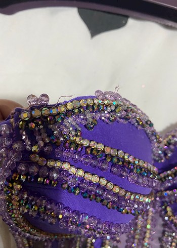 Pelerinli Mor kına elbisesi - Görsel 16