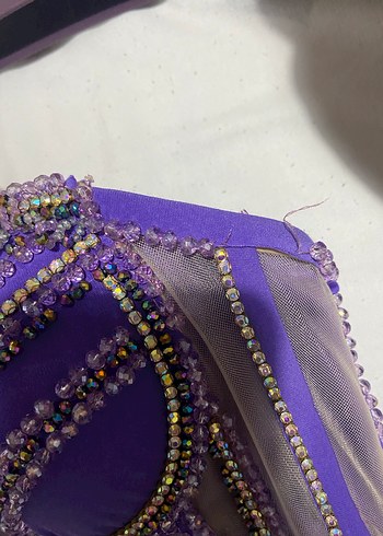 Pelerinli Mor kına elbisesi - Görsel 15