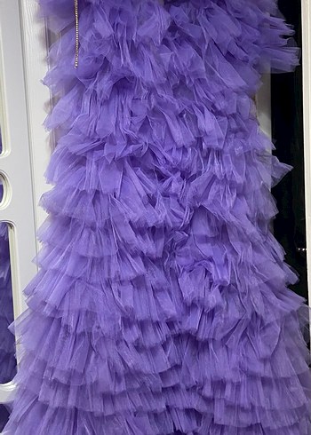 Pelerinli Mor kına elbisesi - Görsel 8